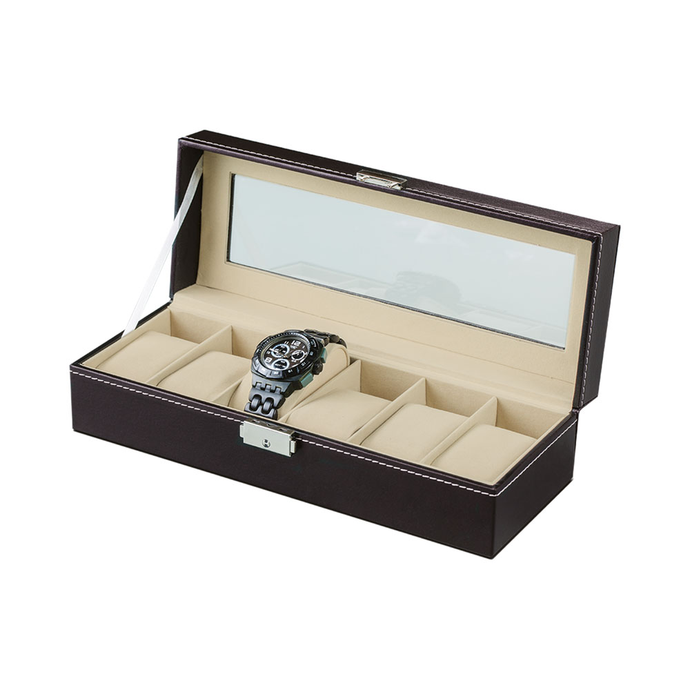 6 relojes con ventana - 31 x 11 x 8 