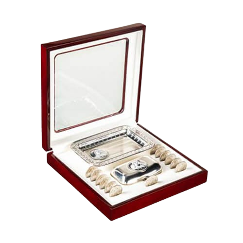 Estuche fino de Madera con ventana Mediano - 16 x 16 x 4